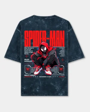 Spiderman Acid Washed Oversized Tee