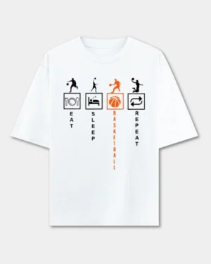 Eat Sleep Basketball Repeat - Oversized T-Shirt
